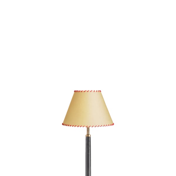 20cm Empire shade in natural vellum with red stitching