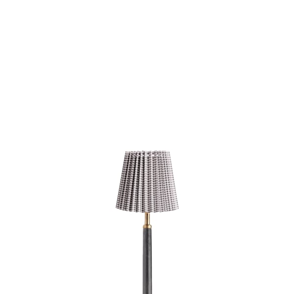 14cm tall tapered folded shade in black and white gingham
