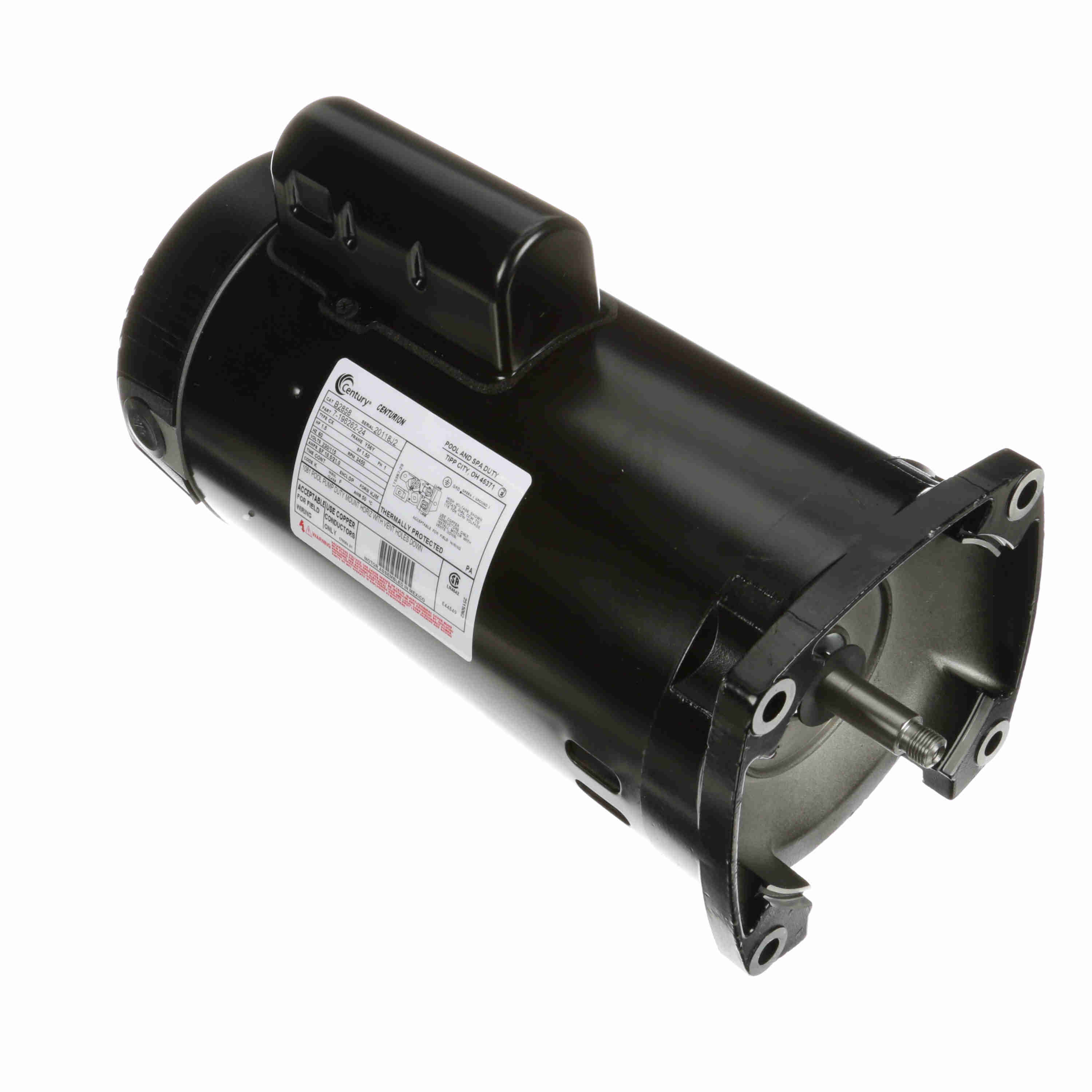 Century AO Smith OEM Motor, Full Rated, 1.5 HP, 115/230v - B2858 Century AO Smith OEM Motor, Full Rated, 1.5 HP, 115/230v - B2858