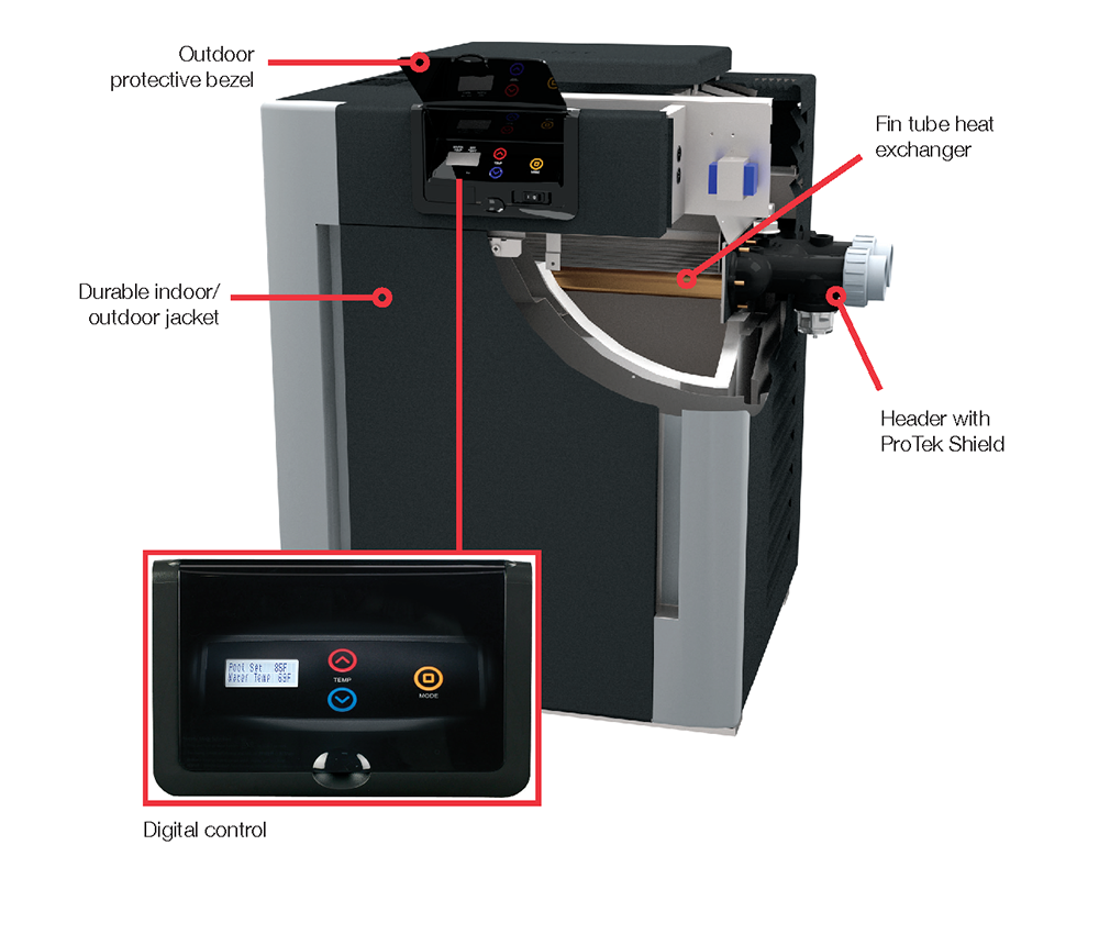 RayPak Cupronickel Digital Gas Pool and Spa Heater