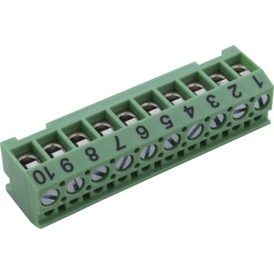 Terminal Bar Connector, 10 Pin, Green