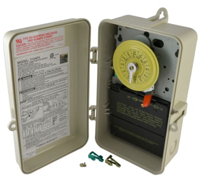 24-Hour 208-277V Mechanical Time Switch, DPST, Type 3R Plastic Enclosure