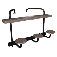 3 Seat Swim-Up Bar, Copper Vein Frame, Granite Sand Top
