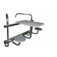 High-Top (2 Seat) Swim-Up Bar, Silver Vein Frame, Granite Grey Top