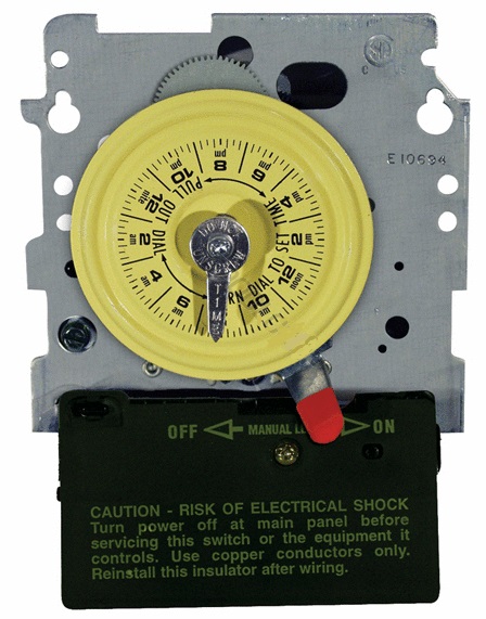 24-Hour 208-277V Mechanical Time Switch, DPST, Mechanism Only