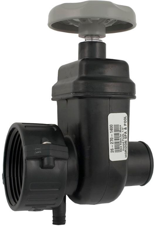 WV001H, Slice Valve for Above Ground Pools, 1.5" Union x Smooth Barb