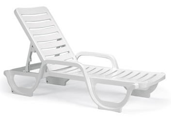 Grosfillex Bahia Chaise Lounger, White 44031104