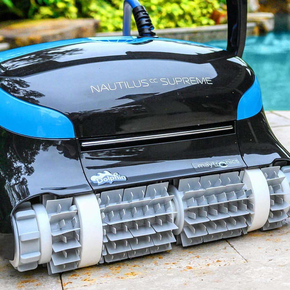 Maytronics Dolphin Nautilus CC Supreme Robotic Pool Cleaner with Pro Caddy