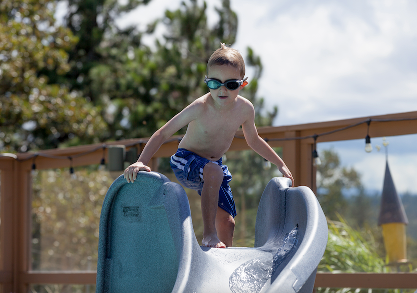 Cyclone Complete Pool Slide, Right Turn - Granite Gray