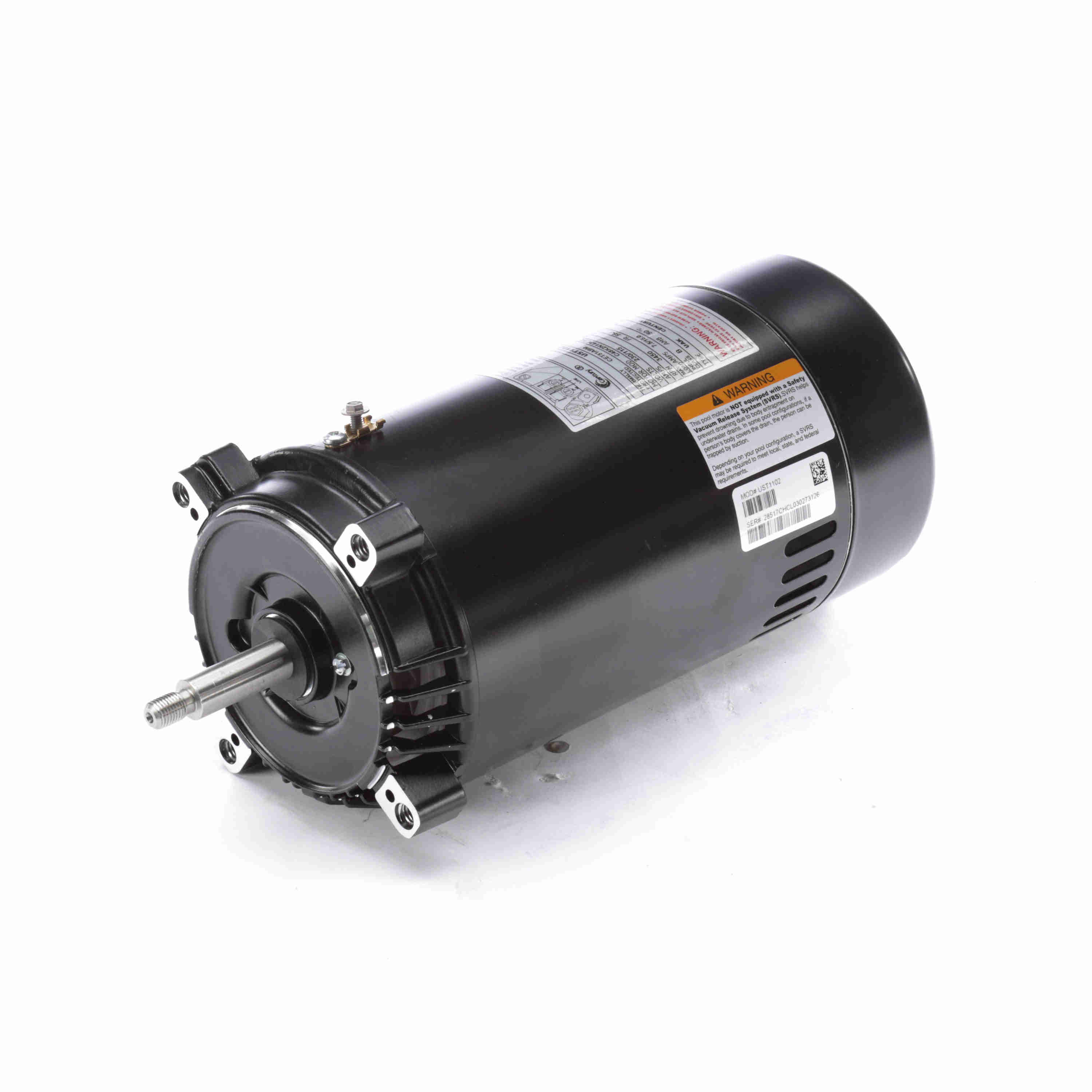 1 HP Pump Motor,  230/115 volt, 3450 RPM, Round Flange, 56J Frame, ODP