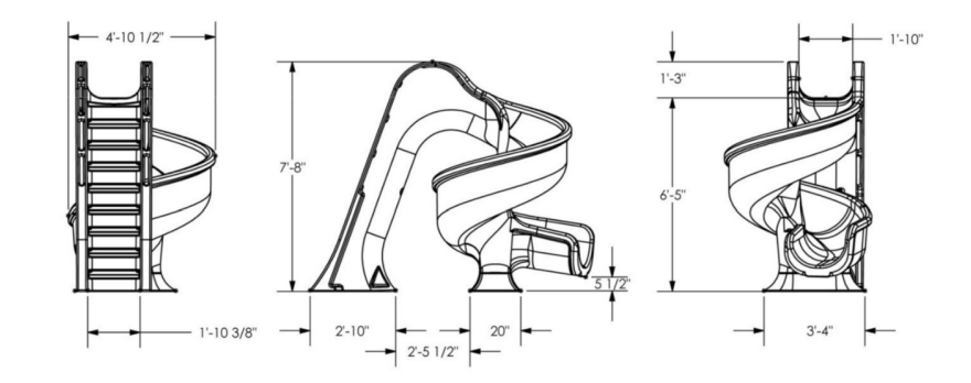 Tsunami Pool Slide Specs