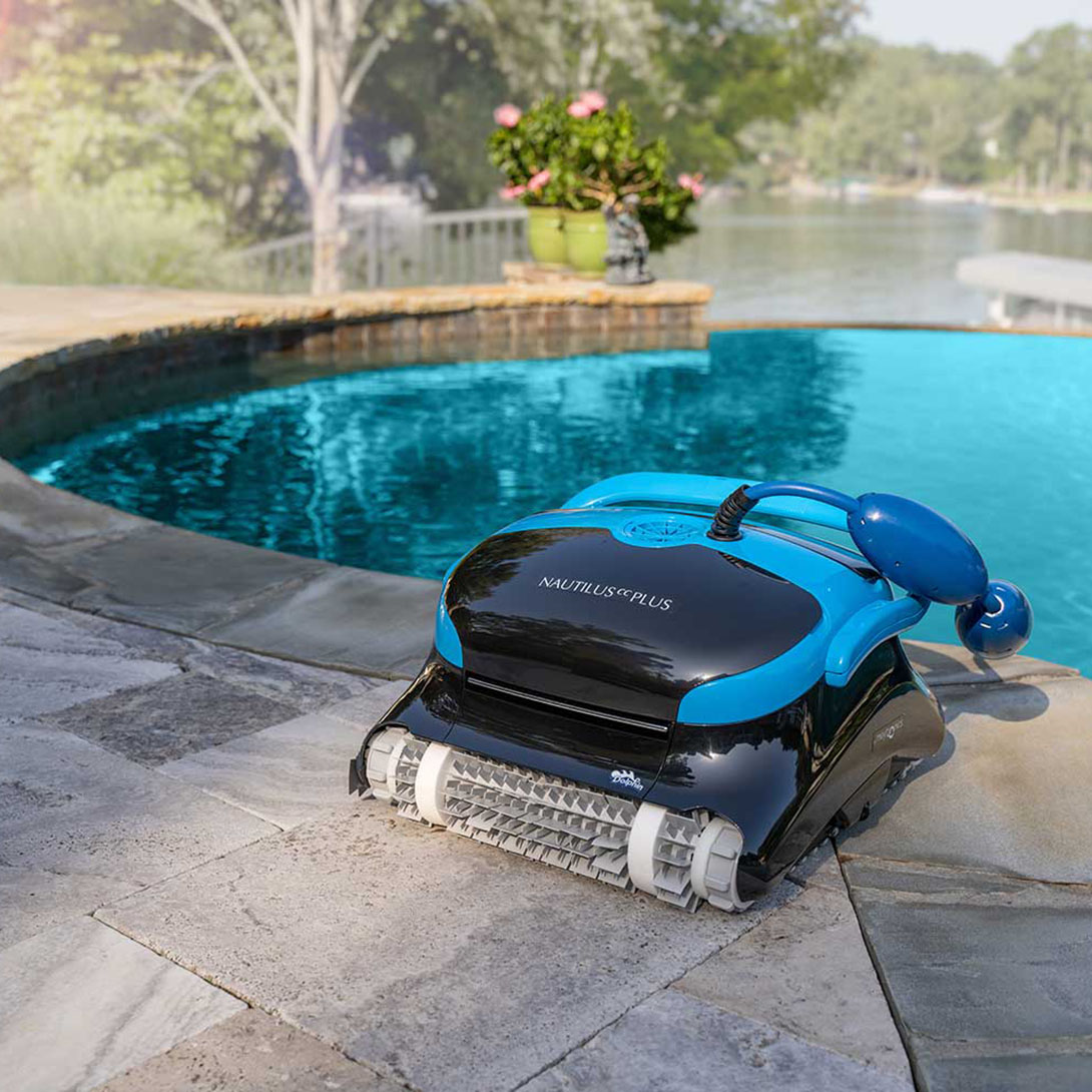 Maytronics Dolphin Nautilus CC Plus WiFi Robotic Pool Cleaner with Pro Caddy