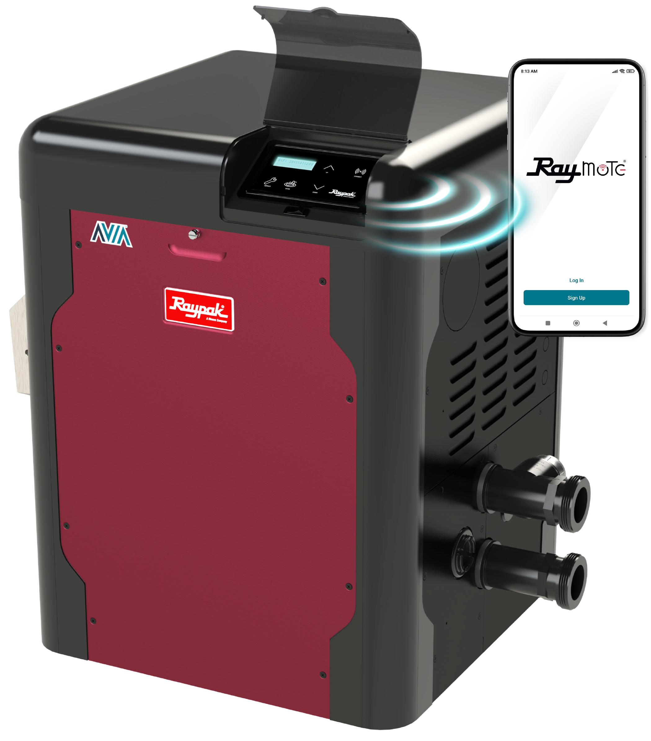 AVIA 399K BTU Natural Gas Low NOx Pool Heater with WiFi, HD Nitek