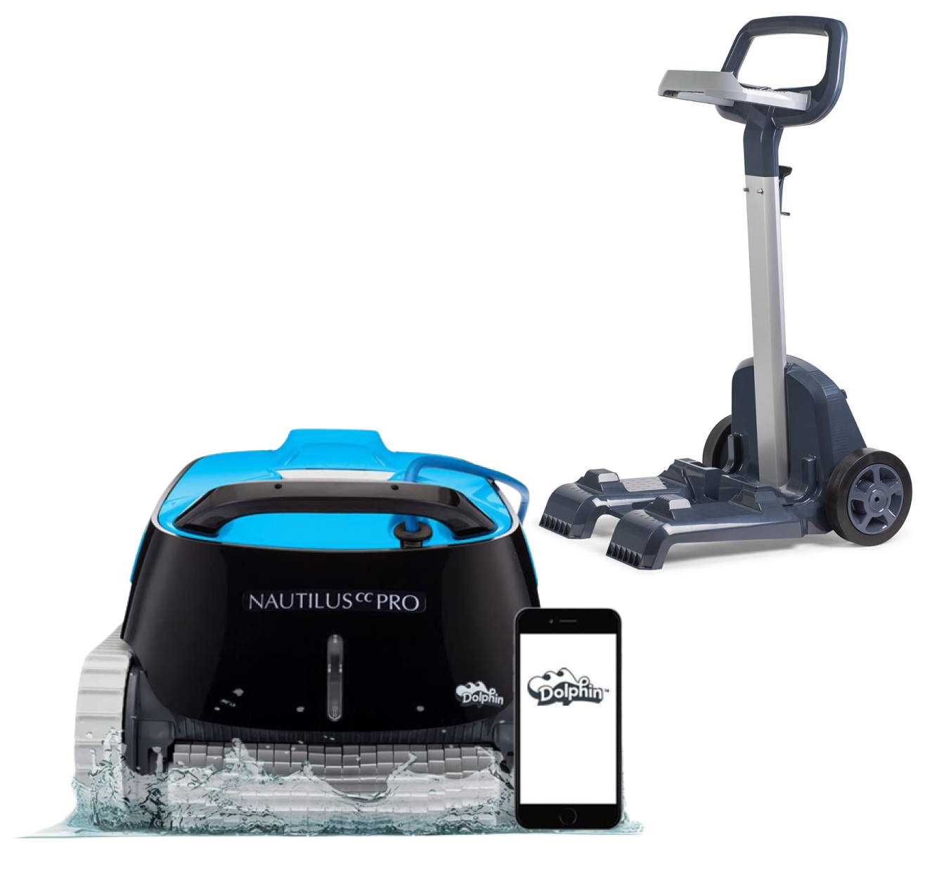 Dolphin Nautilus CC Pro Robot Pool Cleaner With WiFi and Carry Caddy Bundle