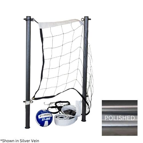 16' Net, Volleyball Set Polished Poles