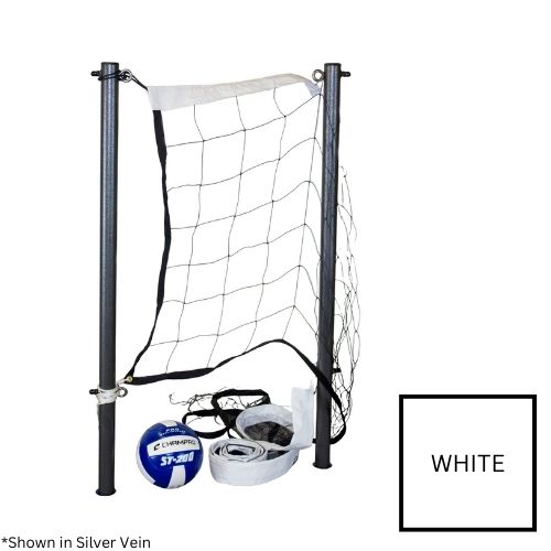 16' Net, Volleyball Set White Poles