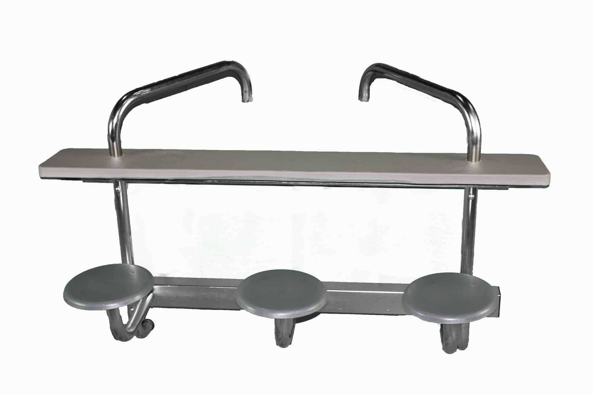 3 Seat Swim-Up Bar, Silver Vein Frame, Granite Grey Top