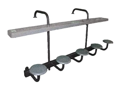 5 Seat Swim-Up Bar, Silver Vein Frame, Granite Grey Top