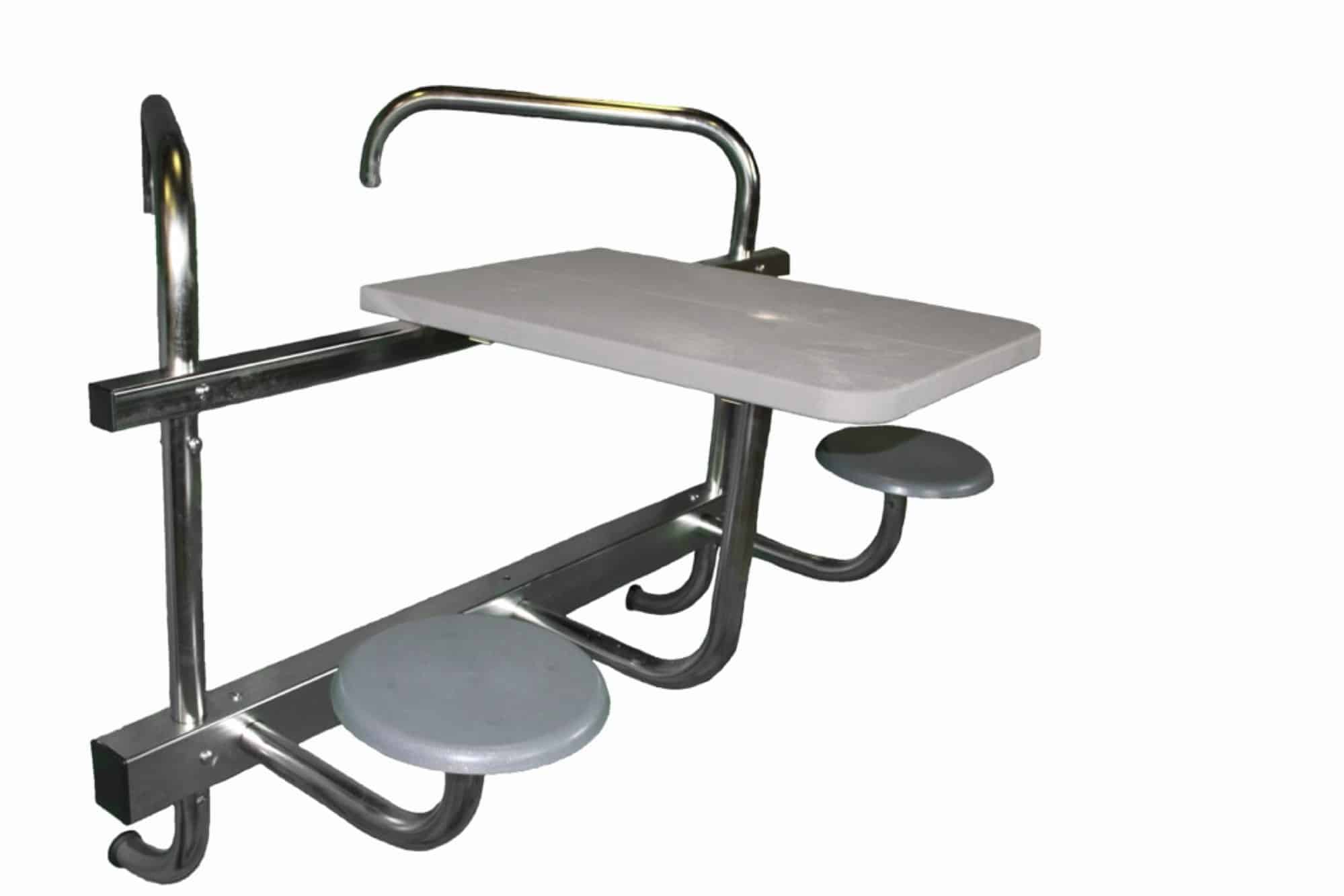 High-Top (2 Seat) Swim-Up Bar, Silver Vein Frame, Granite Grey Top