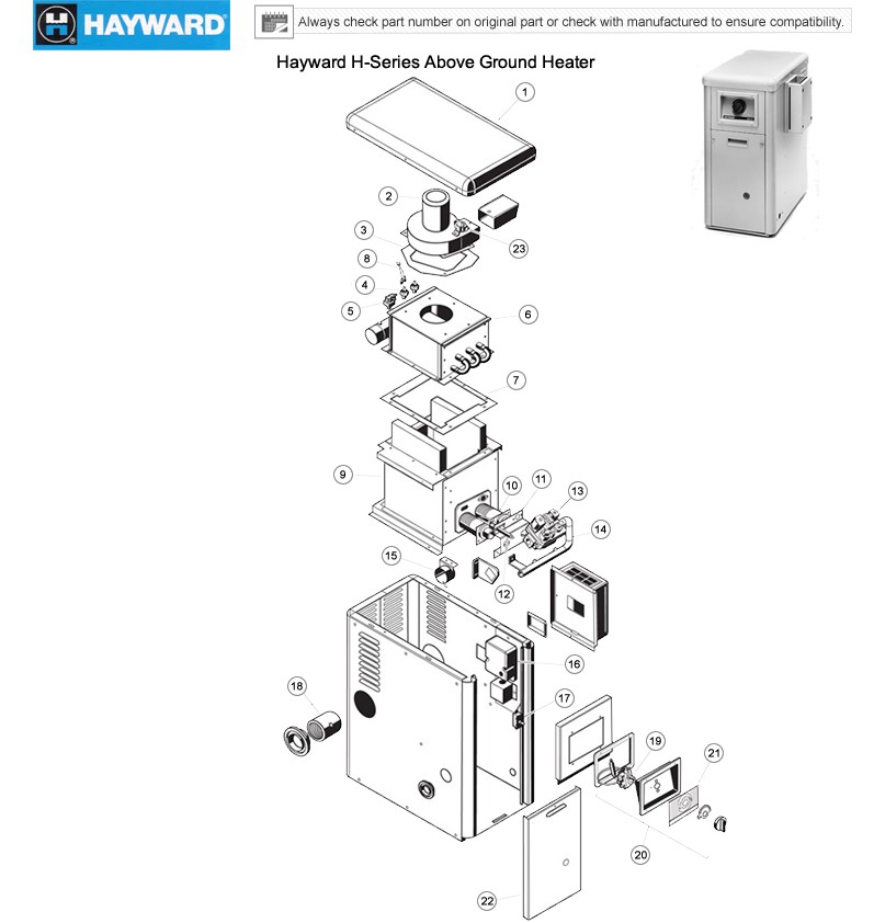 Hayward HSeries Above Ground Heater Parts