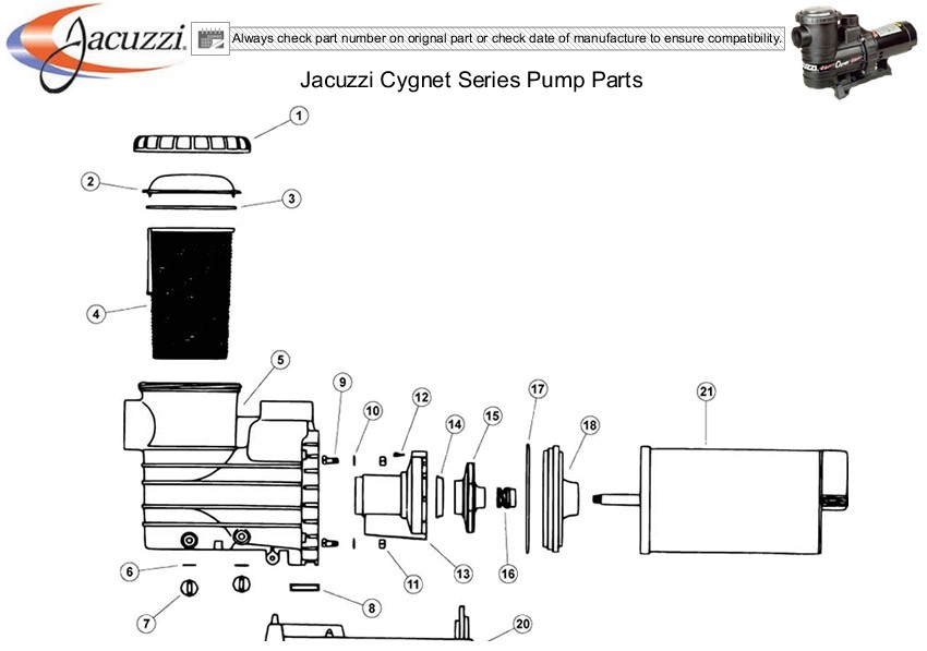 Jacuzzi - Pump Parts - Sharkjet Series