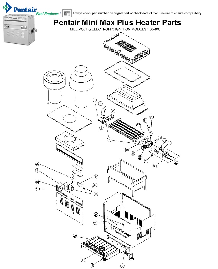Pentair Mini Max Plus Heater Parts