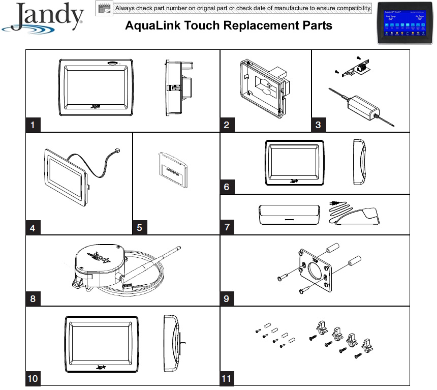 AquaLink Touch Replacement Parts