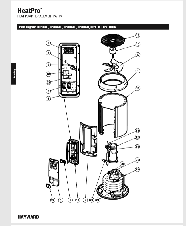 Hayward HeatPro Heat Pump parts