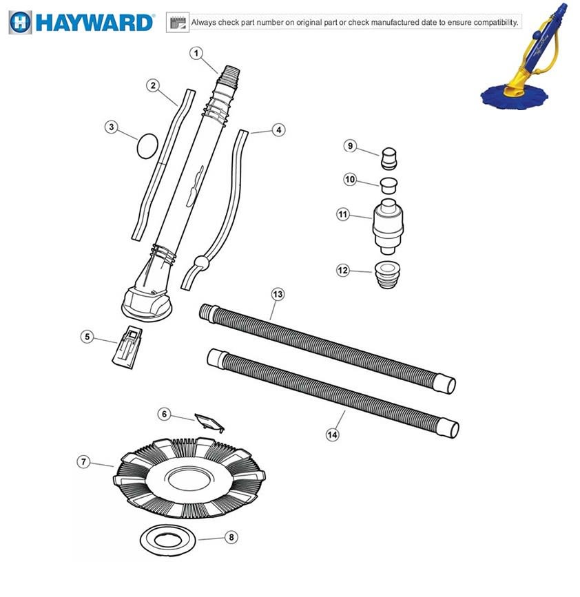 Hayward AquaRay / SunRay Suction Cleaner Parts