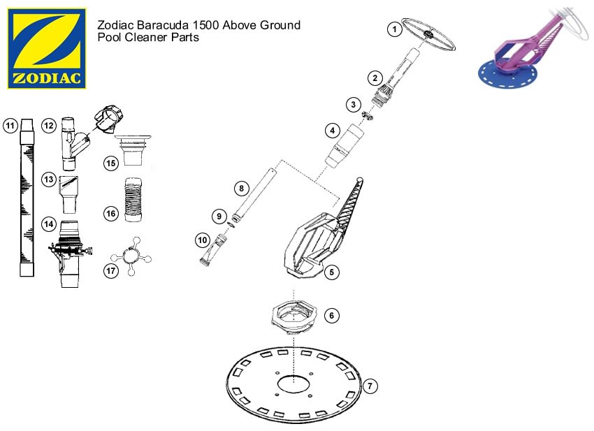 Zodiac Baracuda 1500 Cleaner Parts