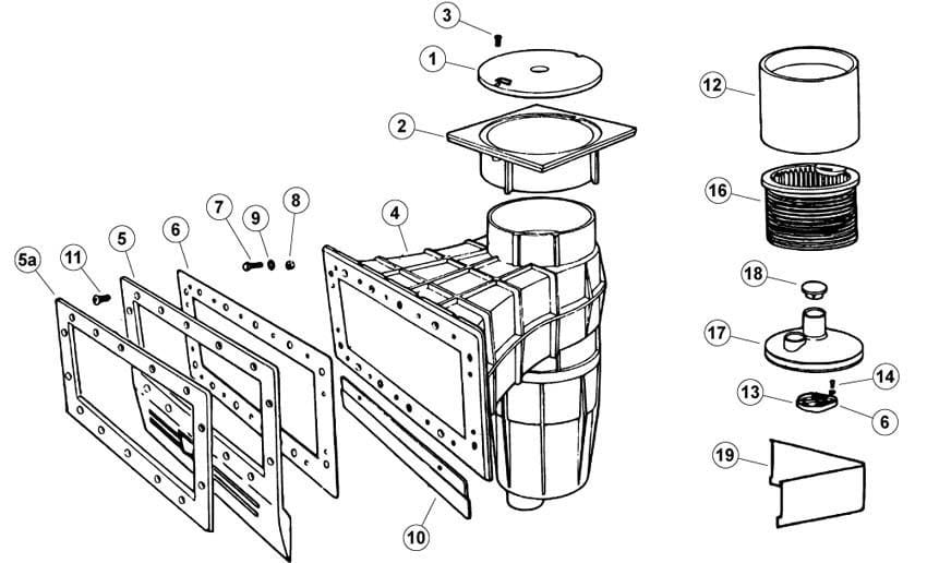 Jacuzzi WL, WC, WB Series Skimmers Parts