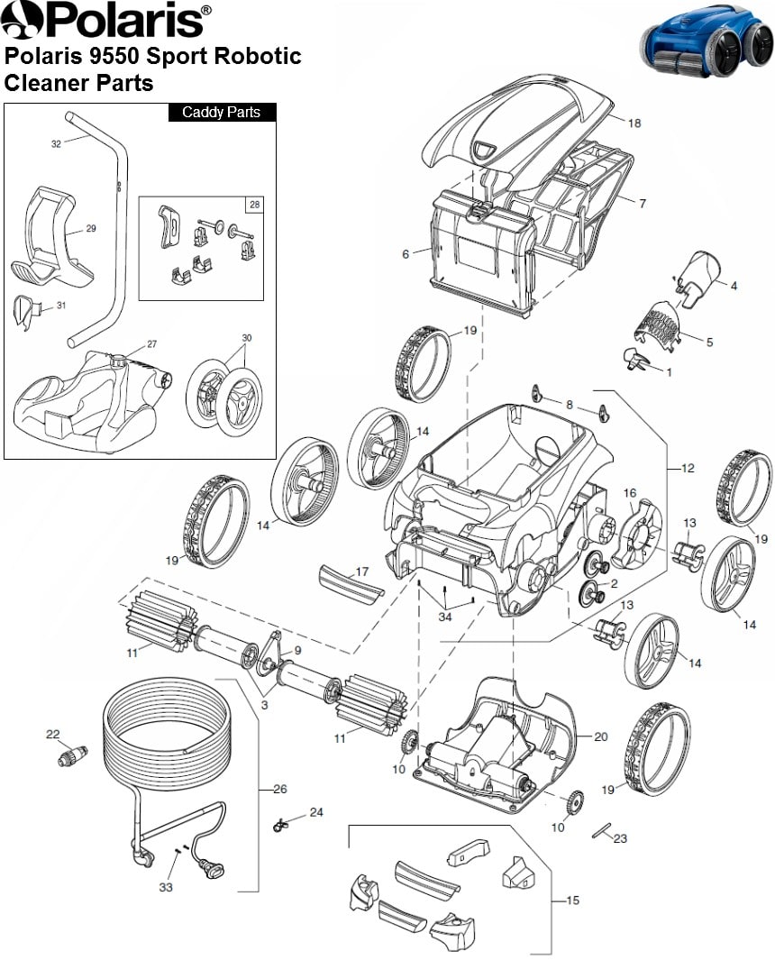 Polaris 9550 Sport Robotic Parts Diagram