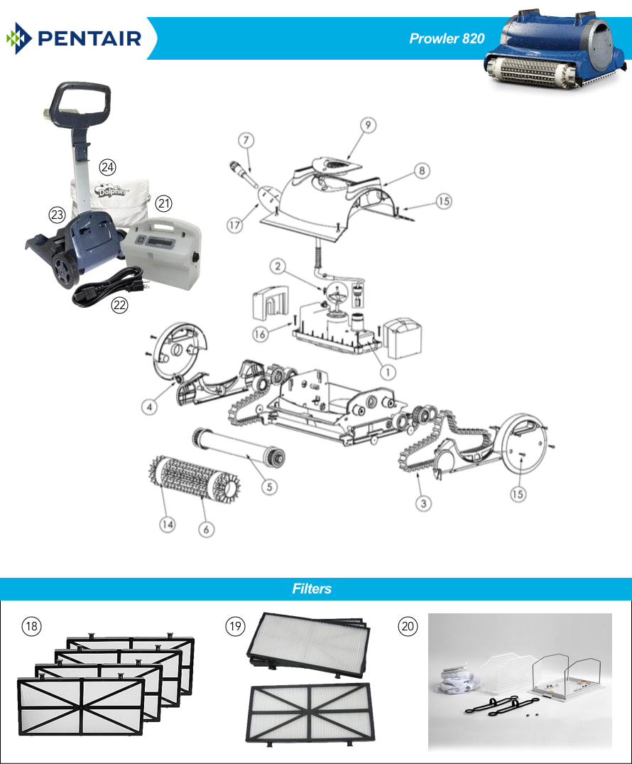 Pentair Kreepy Krauly Prowler 820 Parts Diagram