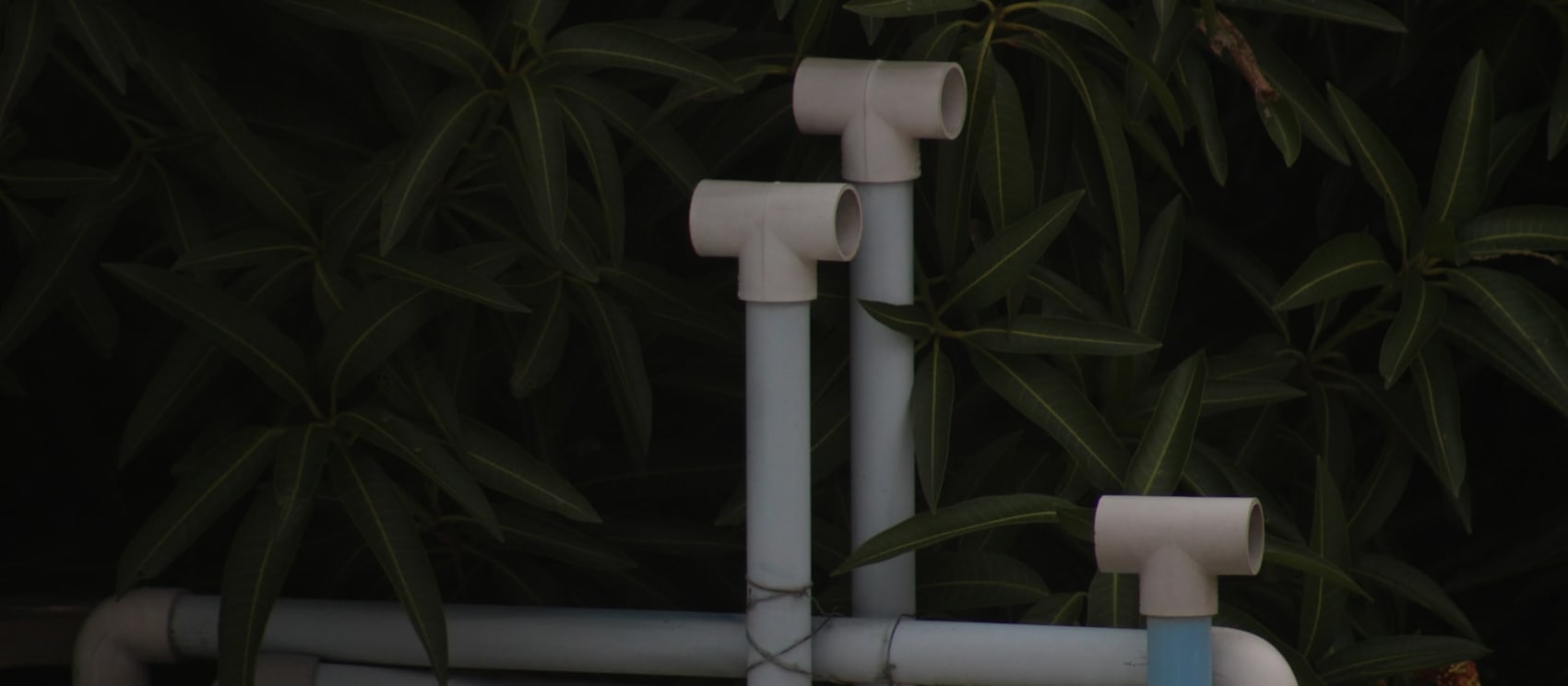 White PVC pipe and fittings