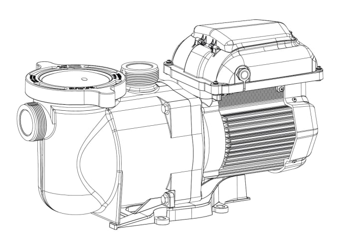 Pentair SuperFlo VS pool pump complete assembly with strainer basket and motor housing