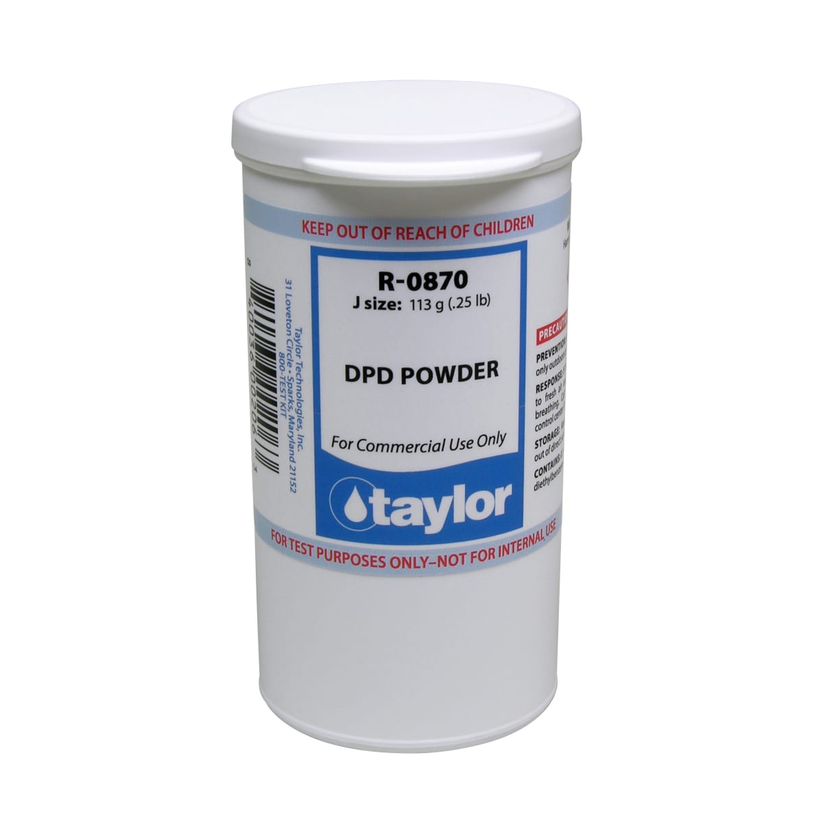 Taylor Replacement Reagent R-0870-J DPD Powder .25-Pound