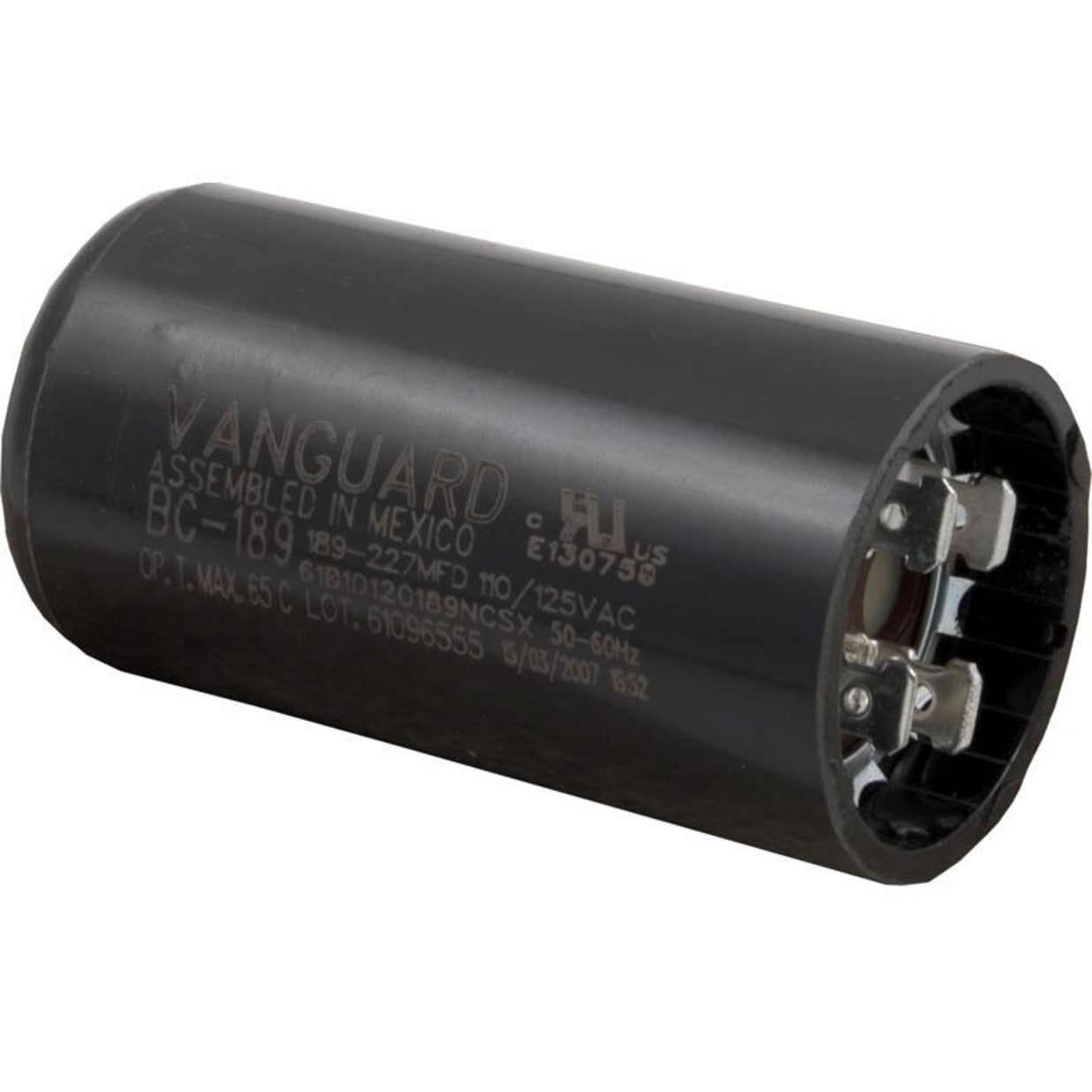 Start Capacitor, 189/227 MFD, 125vac 1-7/16"x2-3/4"