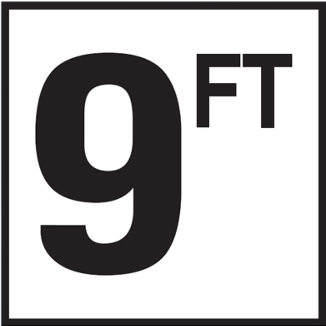 9 with FT 6x6 Overlay, 4" Numbers, Smooth (Waterline), Depth Marker