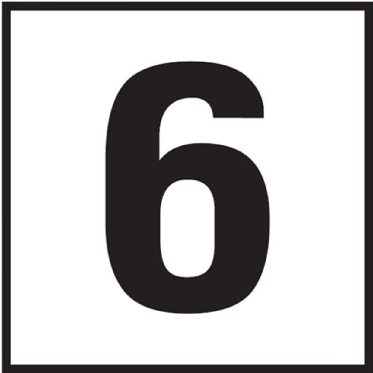 6 6x6 Tile, 4" Numbers, Non-Skid (Deck), Depth Marker
