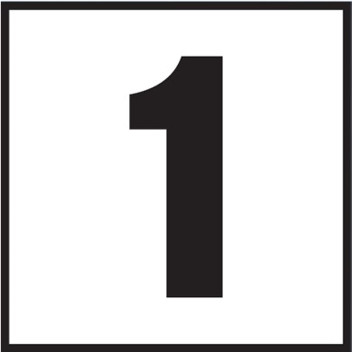 1 6x6 Tile, 4" Numbers, Non-Skid (Deck), Depth Marker