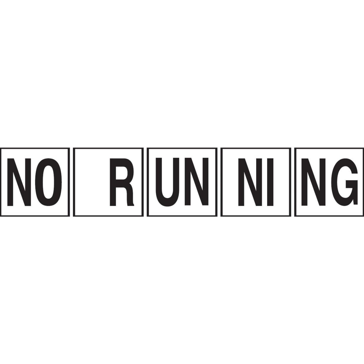 NO RUNNING 6x30 Tile, 4" Letters, Non-Skid (Deck)