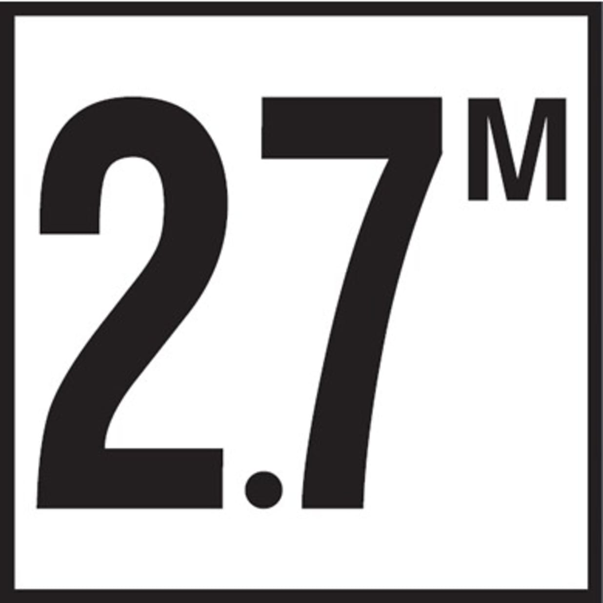 2.7 with M 6x6 Tile, 4" Numbers, Smooth (Waterline), Depth Marker