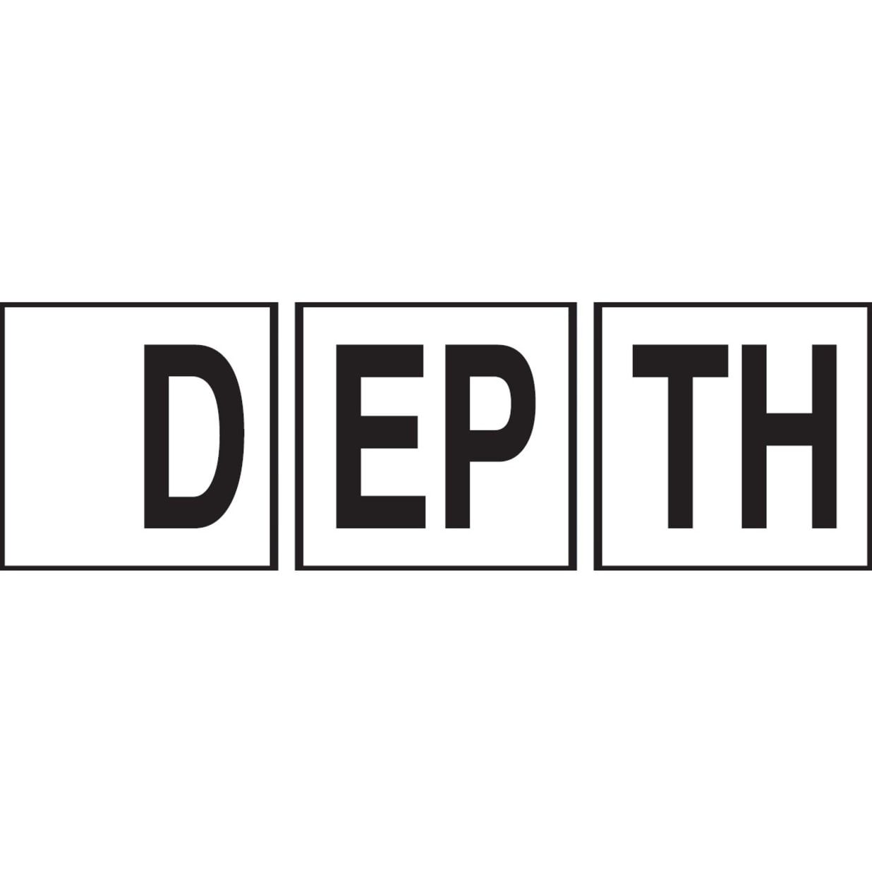 DEPTH 8x8 Tile, 6" Letters, Non-Skid (Deck)