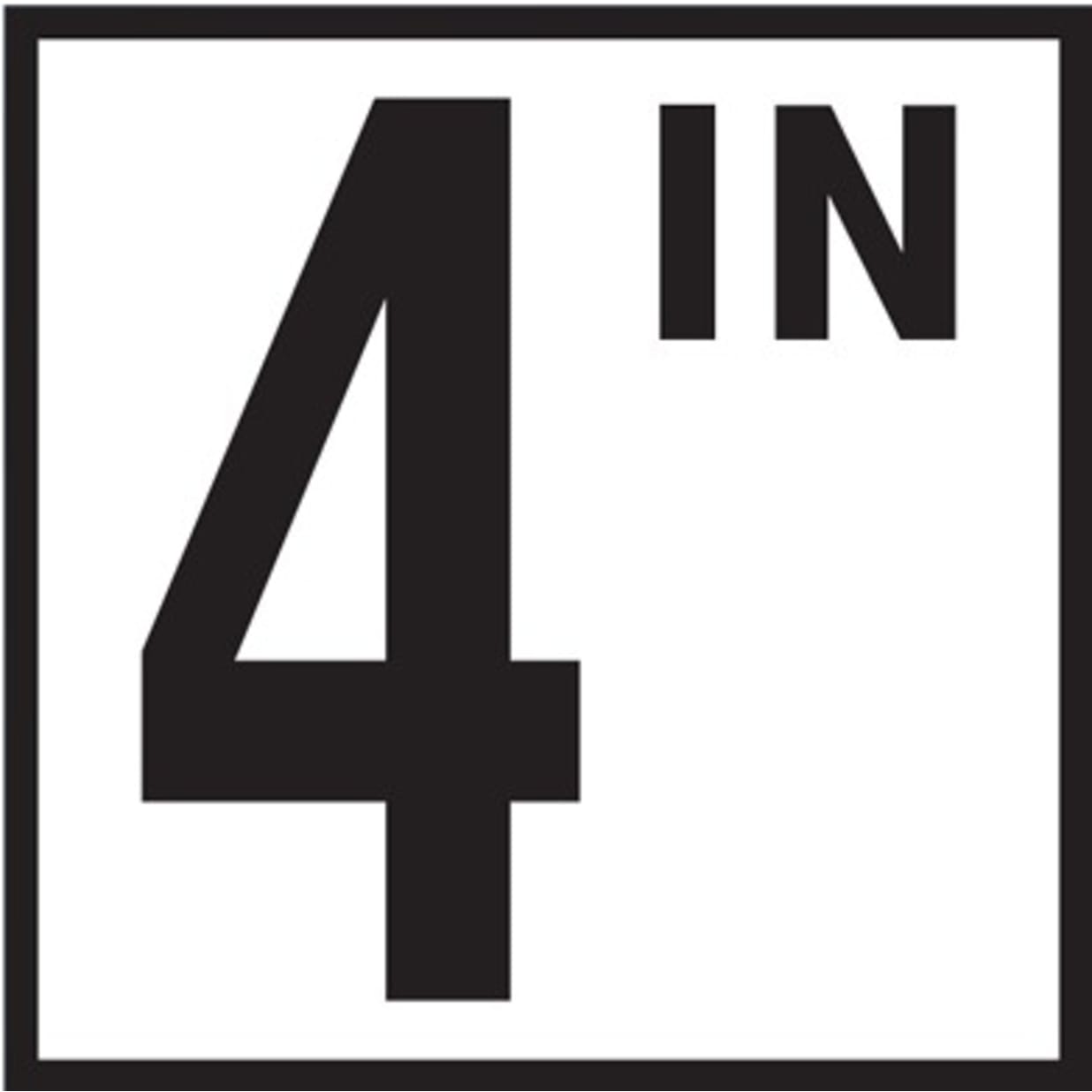 4 w/ IN 6x6 Tile 4" Number Waterline Depth Marker
