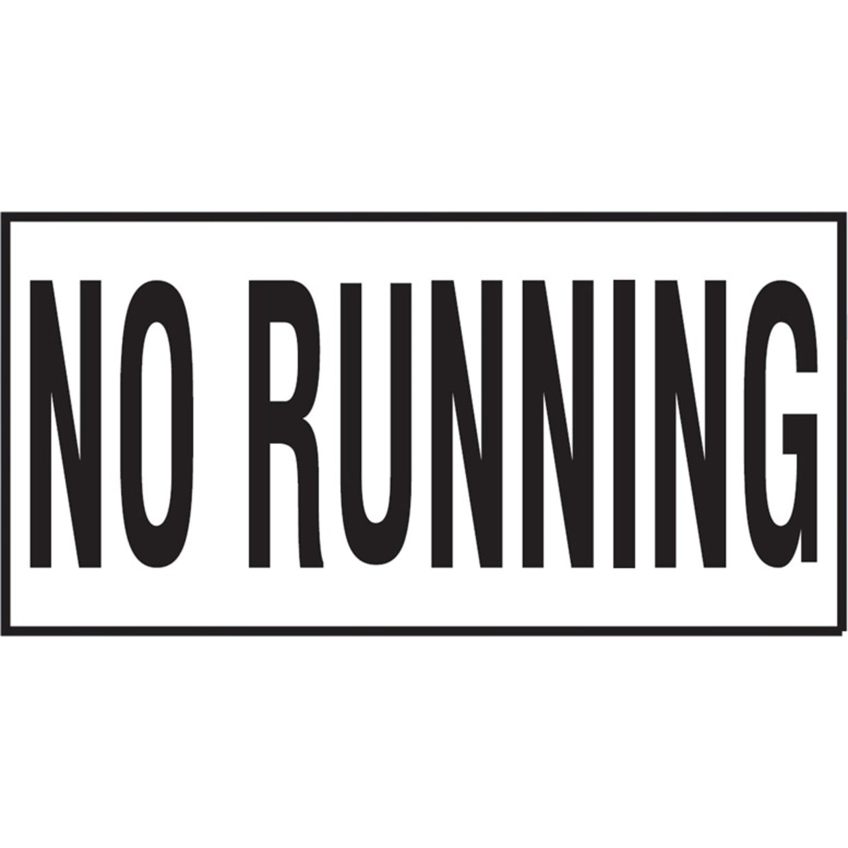 No Running 6x12 Tile, 4" Letters, Non-Skid (Deck)