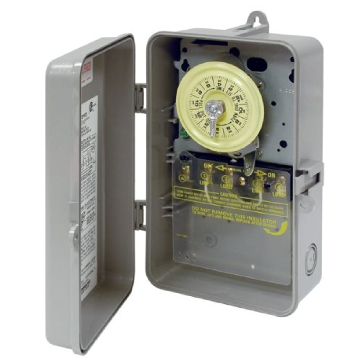 24 Hour Mechanical Timer Dial 120V 40A Double Pole Plastic Rustproof Case