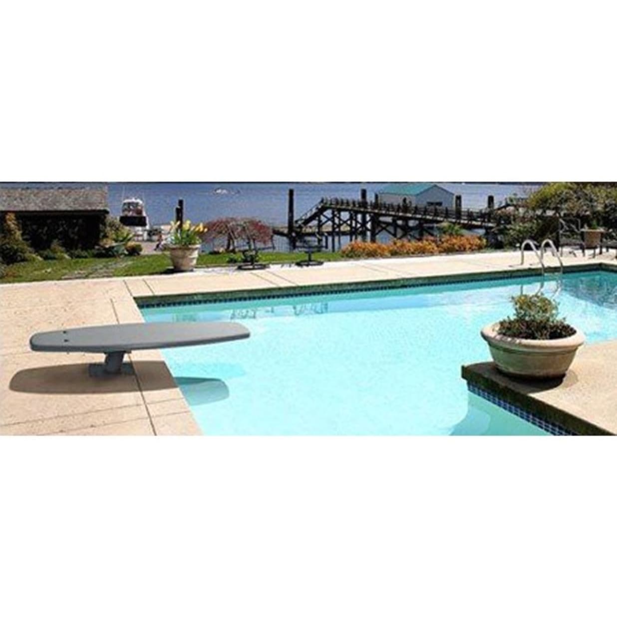 6' Hip-Hop Diving Board (Taupe) w/ Sand Stone Cantilever Stand