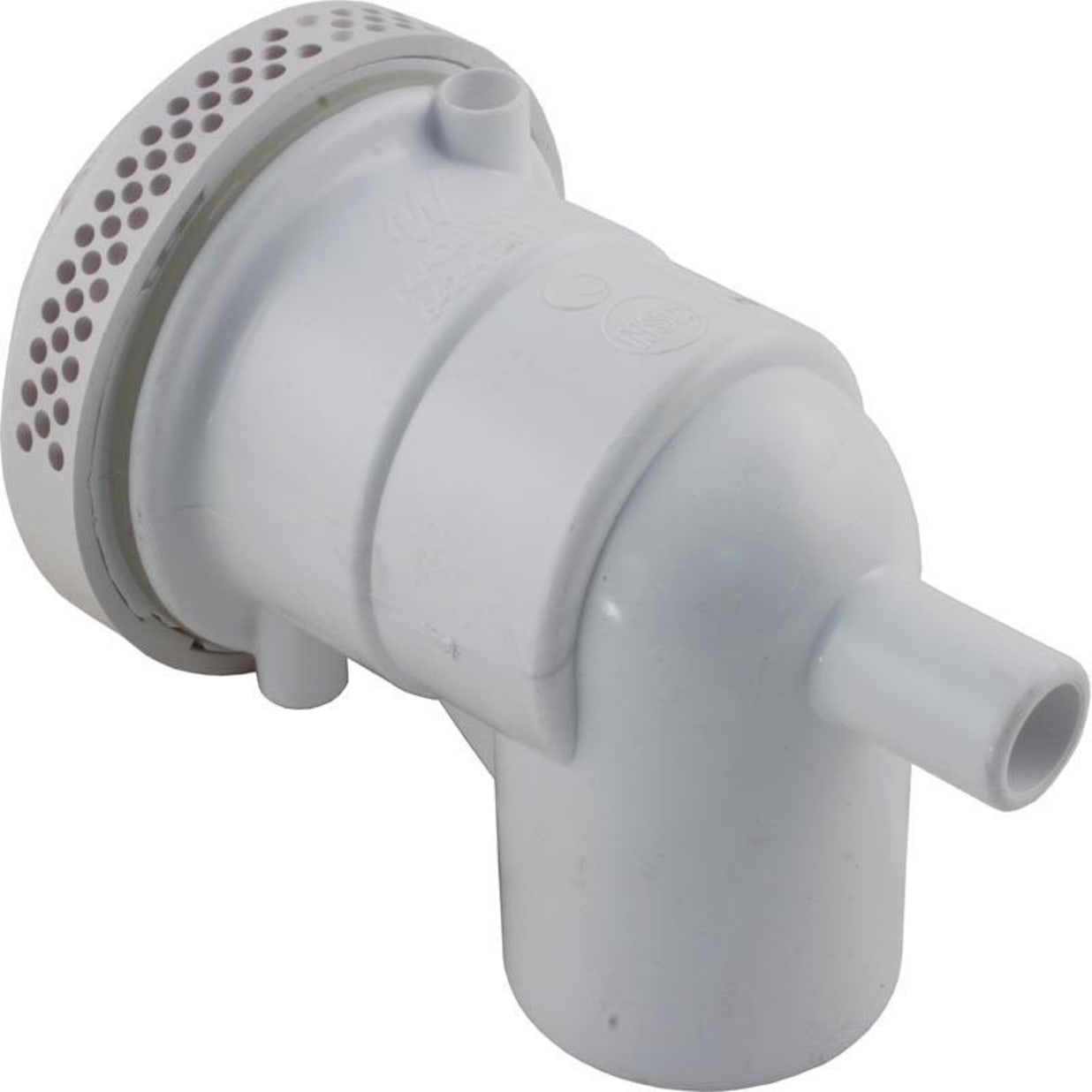 1-1/2" Hi-Flo Suction Assembly, 90 Degree Elbow w/ Vacuum Break, White