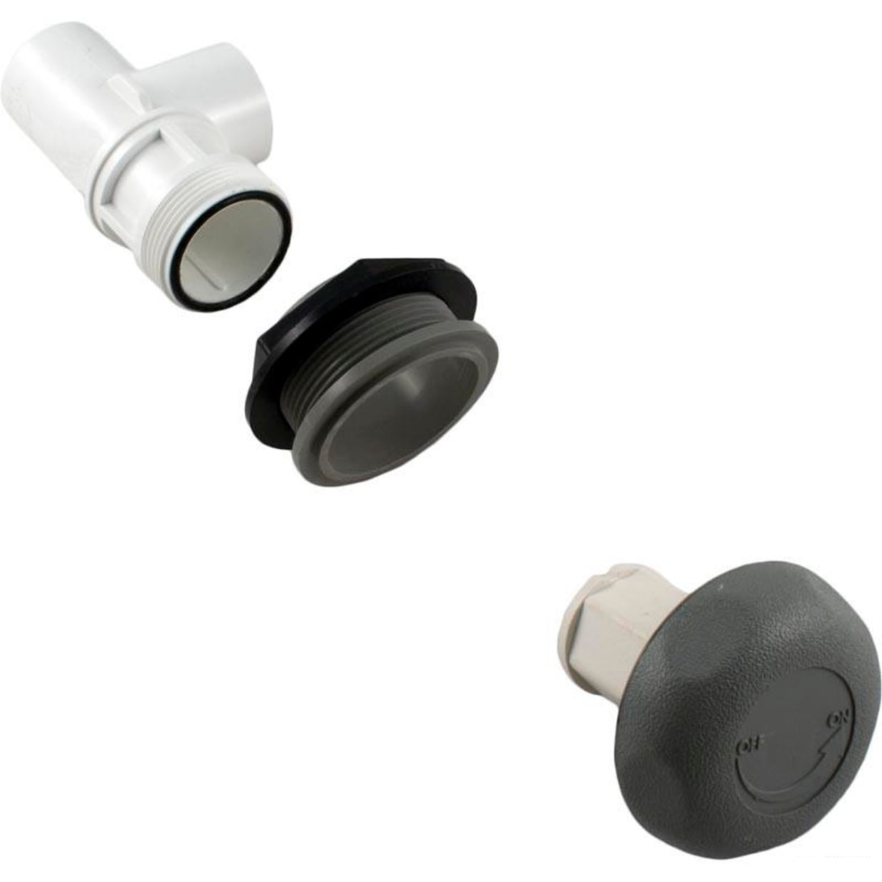 1" On/Off Valve, Single Port, Gray