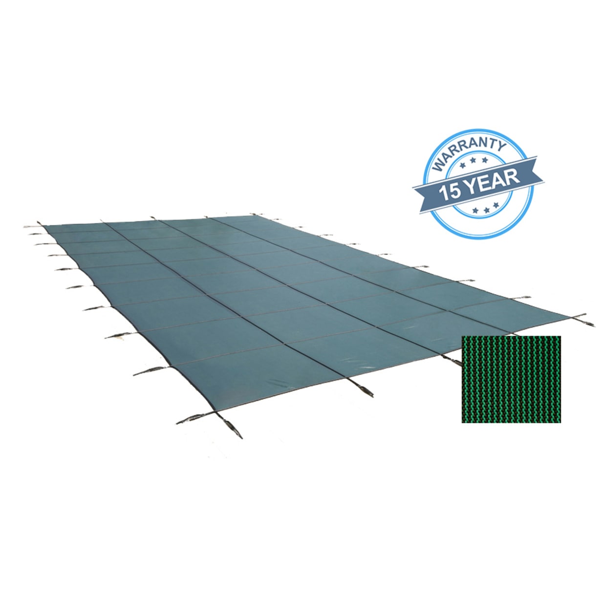 16'x40' Royal Mesh Rectangle Safety Cover, Green, 15 Yr. Warranty